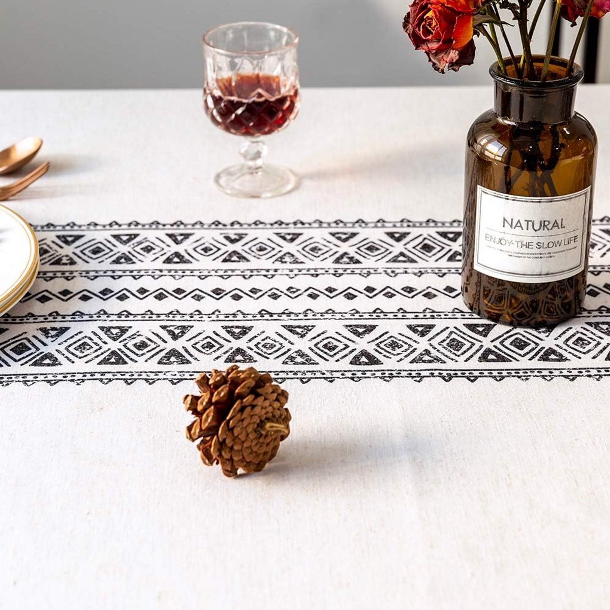 Moderne Rechthoekige Tafelloper Linnen Voor Eettafel