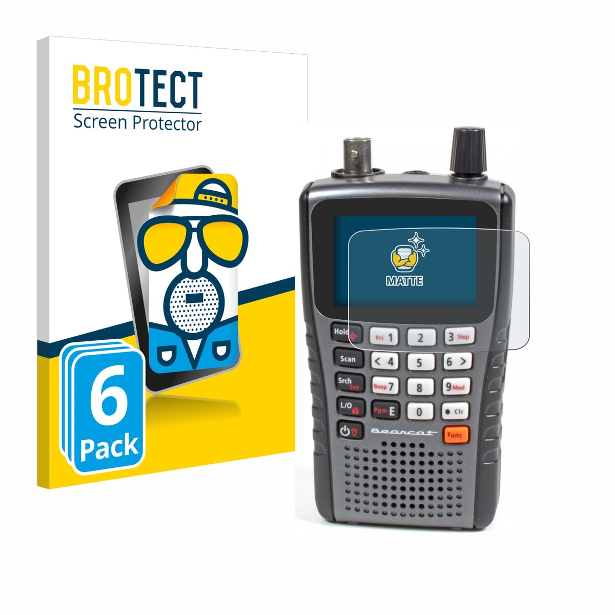BROTECT - Screenprotector voor Uniden UBC125XLThand - Folie Beschermfolie matte 6 Stuks