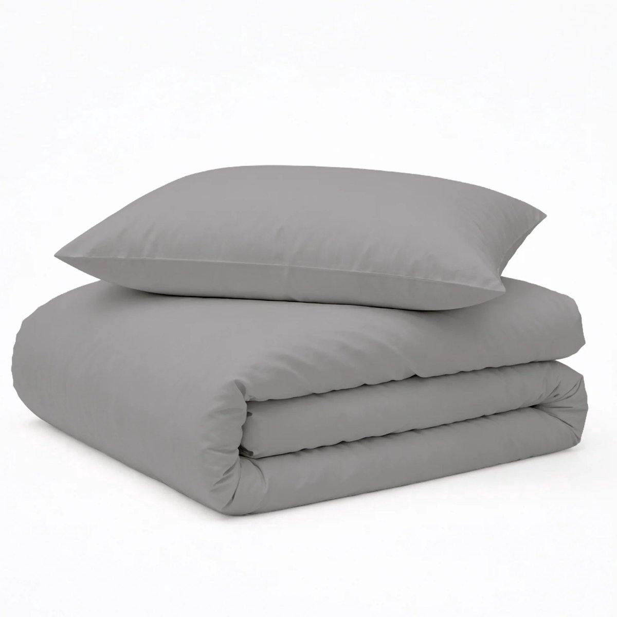 Decoware Ledikant Dekbedovertrek Uni 100x135 cm - Grijs - Katoen - Voor Ledikant - Met Kussensloop