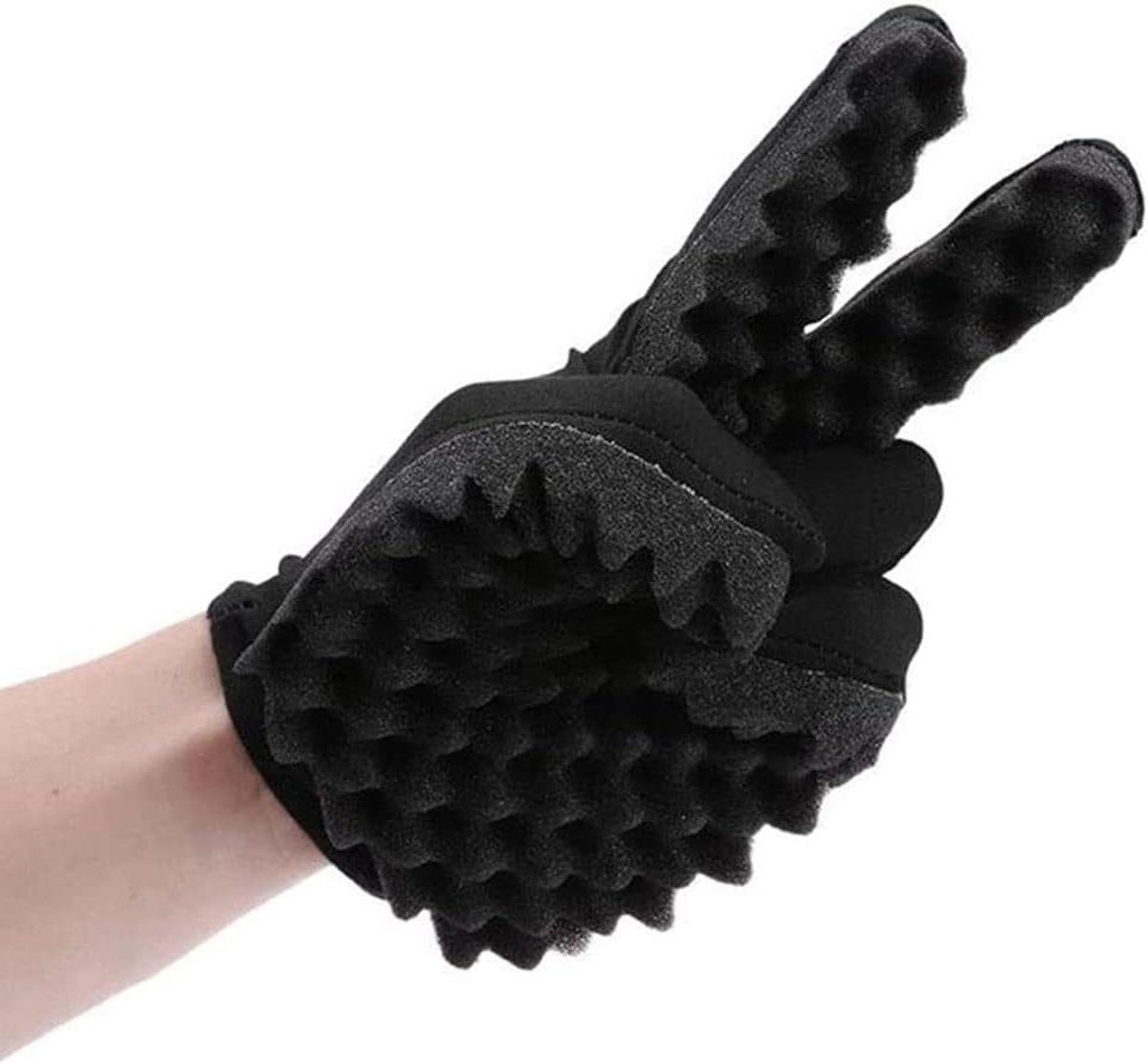 Haar Spons voor Twist en Dreadlock Styling met Handschoenen - Krullen Wave Tool Zwart