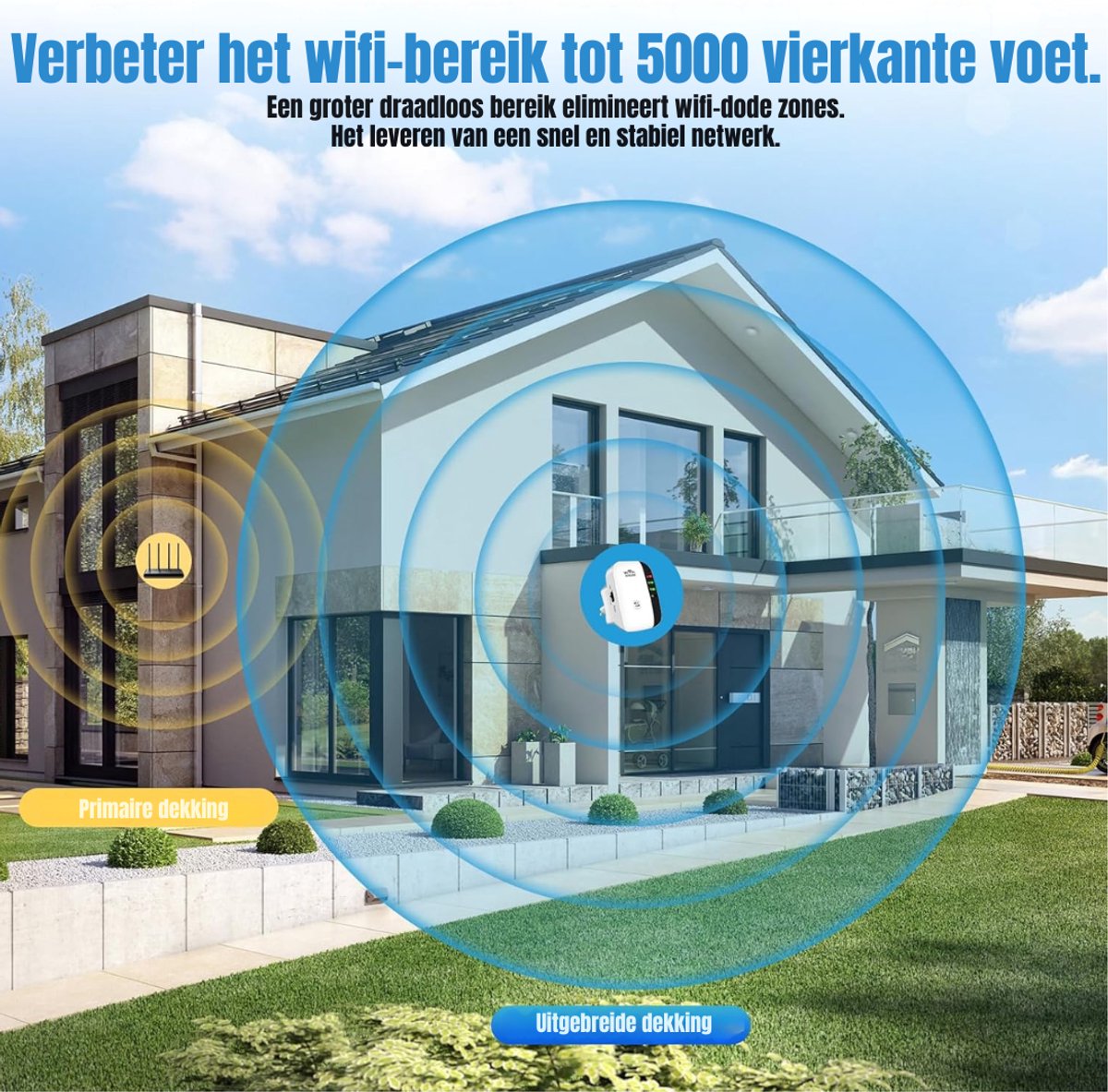 RWB® Wifi Versterker Stopcontact Wit met Compact Ontwerp - afbeelding 3