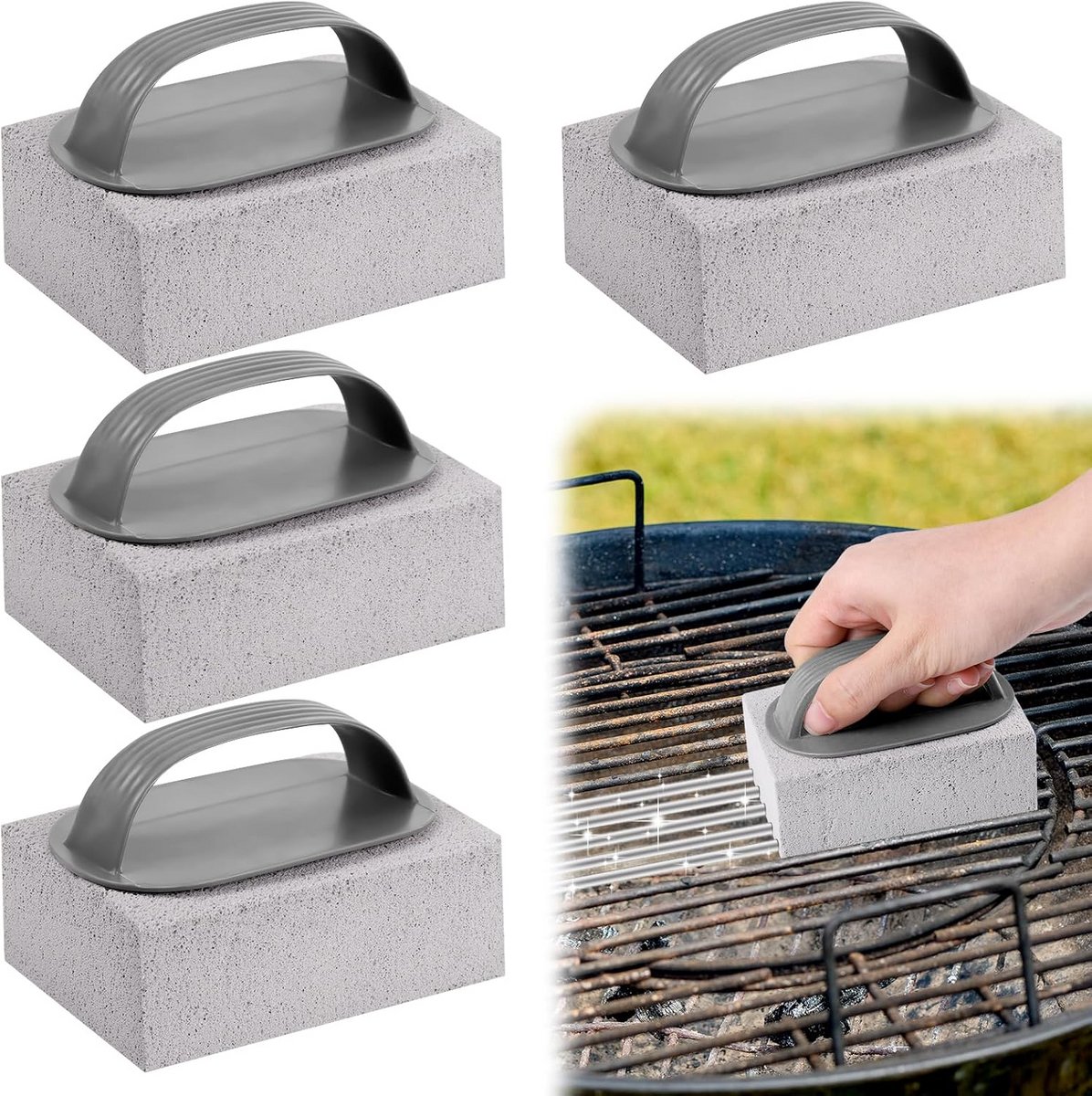Reinigingssteen met Handvat voor Oven en Grill - 4 Stuks