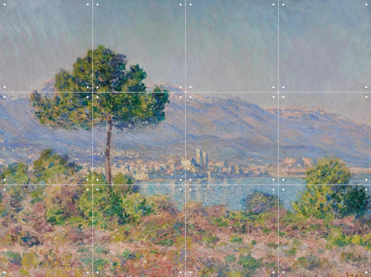 IXXI Antibes Seen From the Plateau Notre-Dame, Claude Monet & Museum of Fine Arts Boston - 80 x 60 cm - Gratis ophangtool - Grote wanddecoratie en