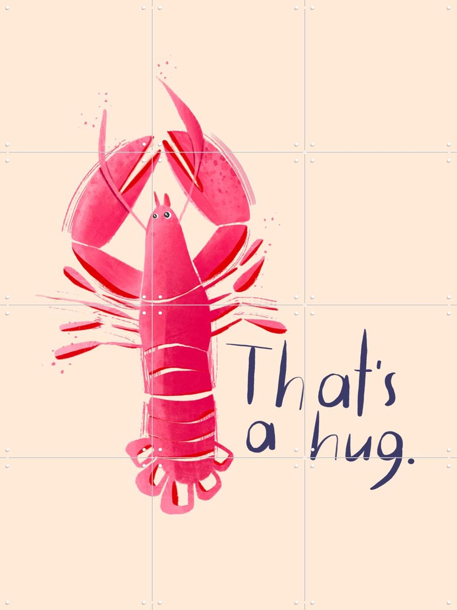 IXXI That's a Hug, Gozde - 60 x 80 cm - Gratis ophangtool - Grote wanddecoratie en posters - Aquarel, Speels, Illustraties, Grafisch Ontwerp, Café