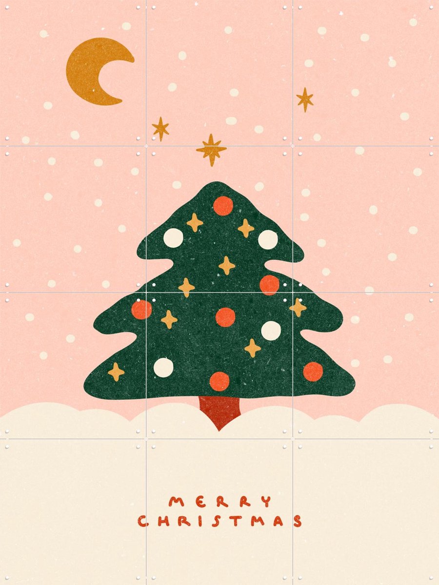 IXXI Christmas Tree, NKTN & Various - 60 x 80 cm - Gratis ophangtool - Grote wanddecoratie en posters Kerst, Winter
