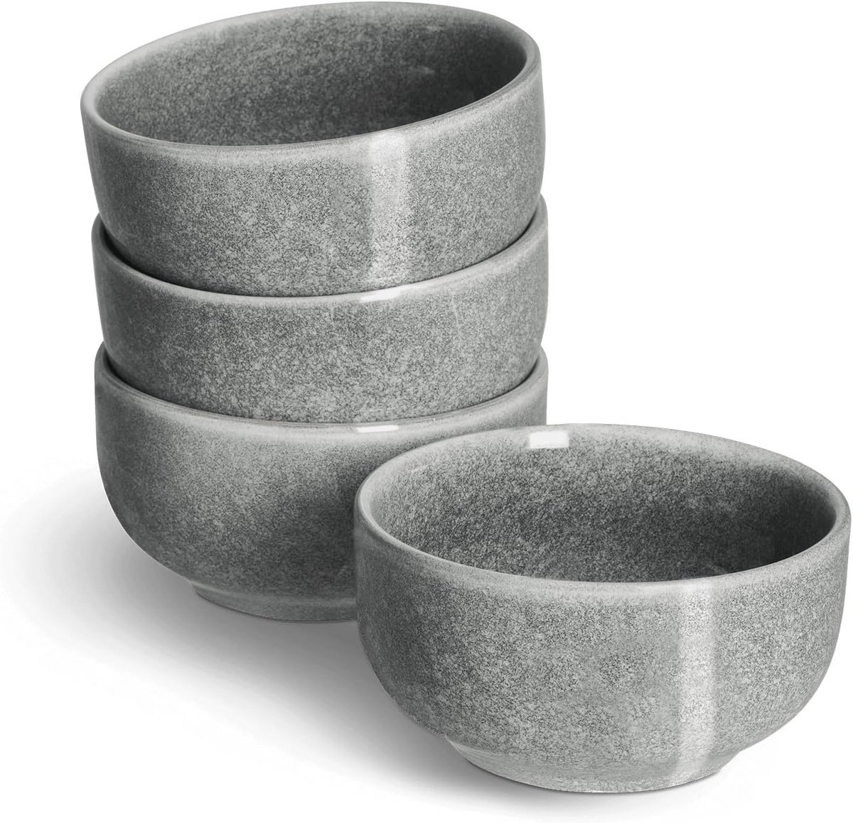Set van 4 kleine aardewerken schaaltjes 11 cm grijs