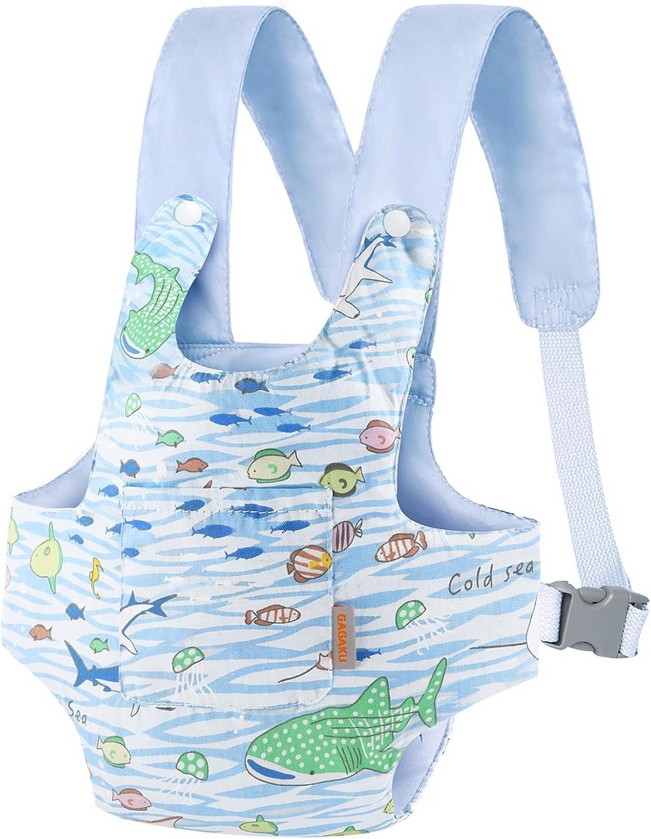 Draagzak voor Poppen in Zee-Thema - Blauw