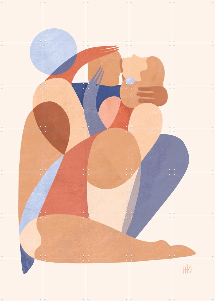 IXXI Your Kisses so sweet the Bees envied me, Maggie Stephenson - 100 x 140 cm - Gratis ophangtool - Grote wanddecoratie en posters - Illustraties,