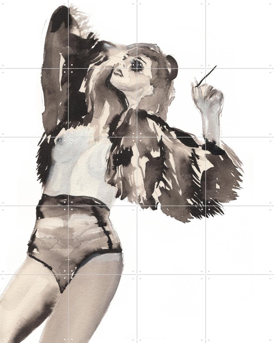 IXXI You're banned too, Victoria Verbaan - 80 x 100 cm - Gratis ophangtool - Grote wanddecoratie en posters - Aquarel, Illustraties, Slaapkamer