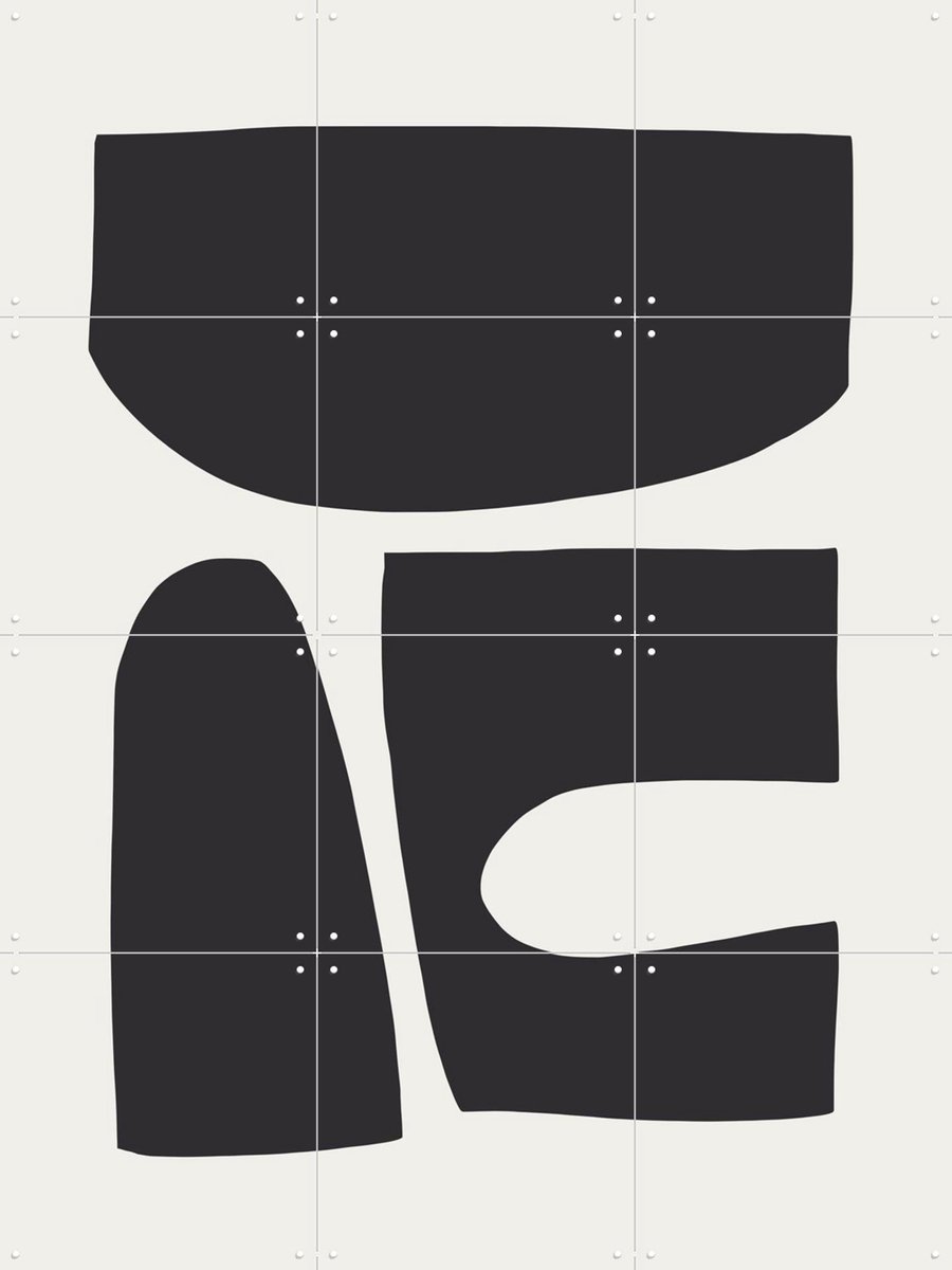 IXXI Shapeful 1, Dan Hobday & Various - 60 x 80 cm - Gratis ophangtool - Grote wanddecoratie en posters - Grafisch Ontwerp, Minimalisme, Line art