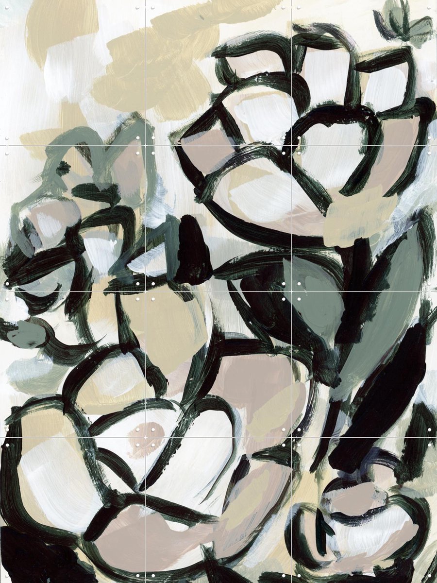 IXXI Chantilly, Green Barn Studio - 60 x 80 cm - Gratis ophangtool - Grote wanddecoratie en posters - Abstract, Kwaststreken, Olieverf, Slaapkamer