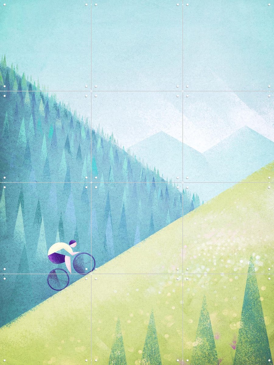 IXXI The Climb, Henry Rivers - 60 x 80 cm - Gratis ophangtool - Grote wanddecoratie en posters - Minimalisme, Geometrische Kunst, Kleurrijk