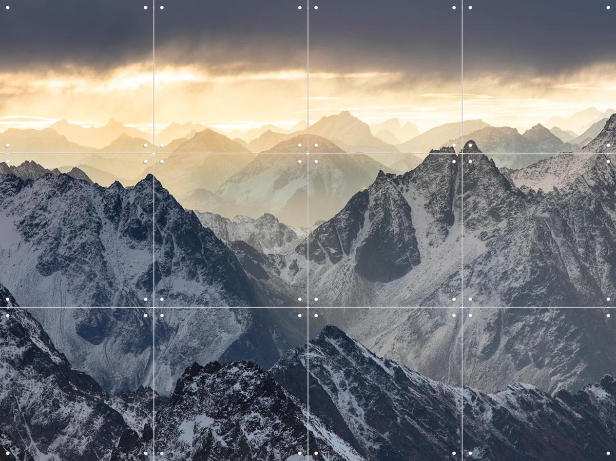 IXXI Swiss Alps, Claire Droppert - 80 x 60 cm - Gratis ophangtool - Grote wanddecoratie en posters - Naturalisme, Fotografie, Realisme, Slaapkamer