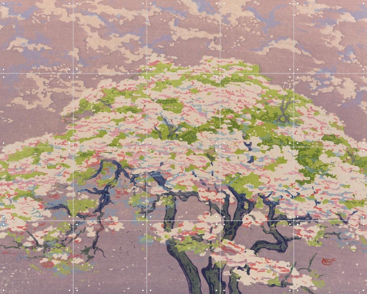 IXXI A Tree in Blossom, William Giles & British Museum - 100 x 80 cm - Gratis ophangtool - Grote wanddecoratie en posters - Aquarel, Impressionisme