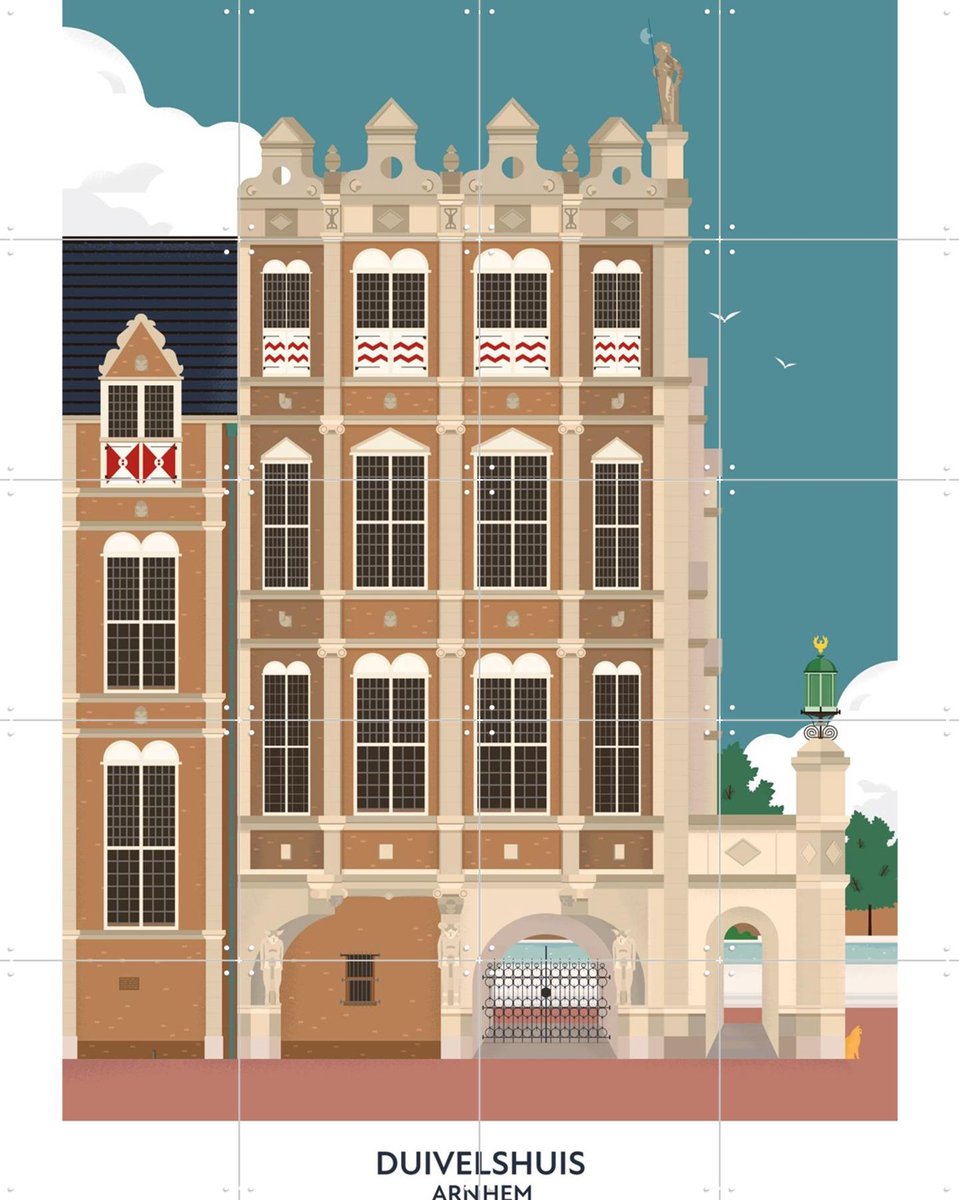 IXXI Duivelshuis, Studio Kars + Boom & Design Podium Nijmegen - 80 x 100 cm - Gratis ophangtool - Grote wanddecoratie en posters - Illustraties