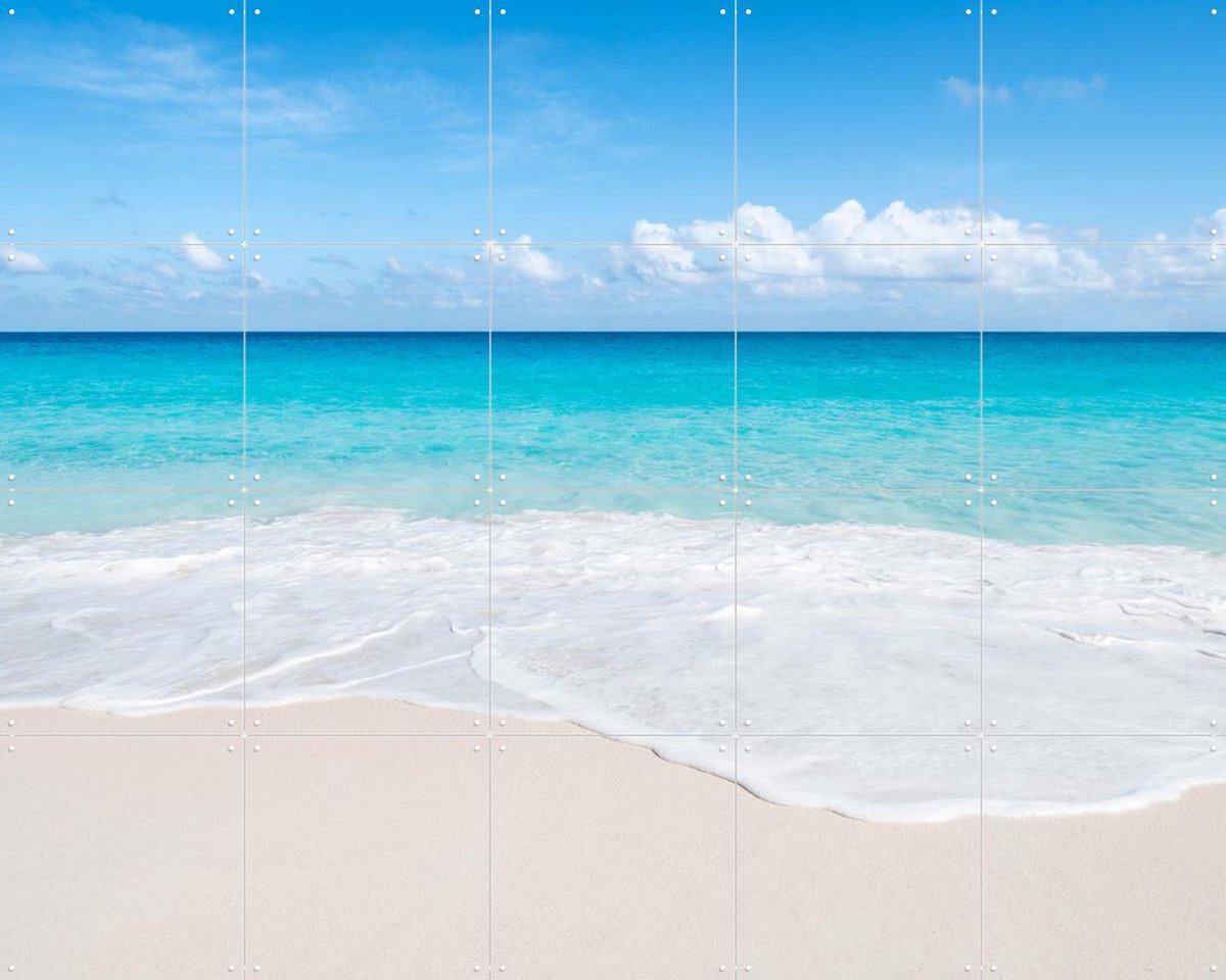 IXXI Tropical beach with turquoise sea, Jan Becke - 100 x 80 cm - Gratis ophangtool - Grote wanddecoratie en posters - Fotografie, Woonkamer