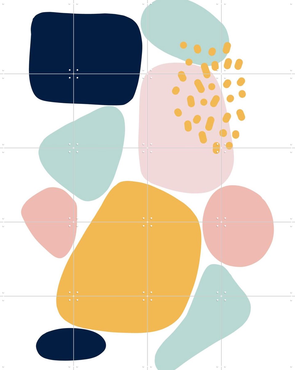 IXXI Pastel Shapes, BAINAI - 80 x 100 cm - Gratis ophangtool - Grote wanddecoratie en posters Babykamer, Kinderkamer, Baby, Kinderen