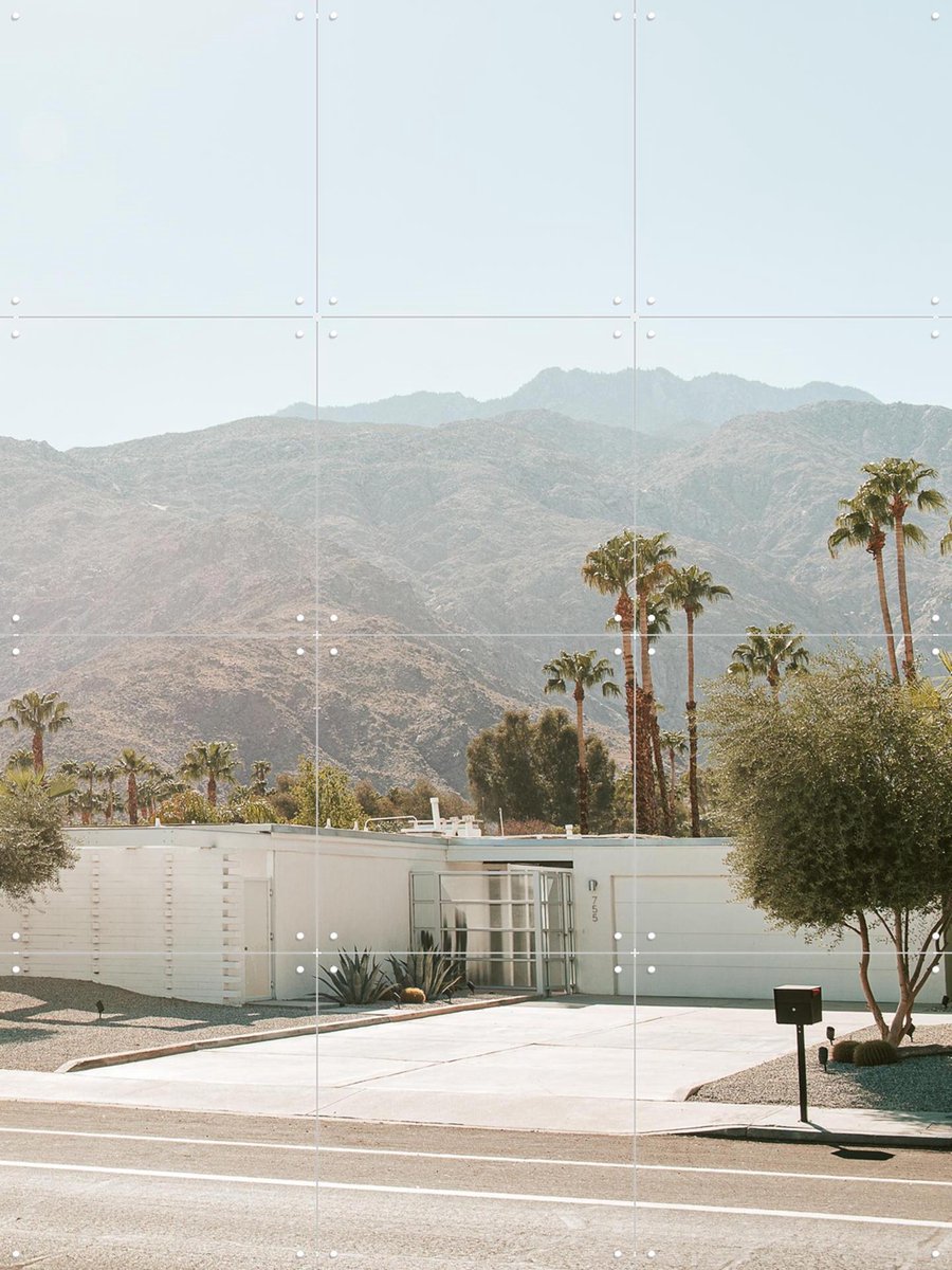 IXXI Palm Springs, Chris Abatzis - 60 x 80 cm - Gratis ophangtool - Grote wanddecoratie en posters - Fotografie, Woonkamer, Landschappen
