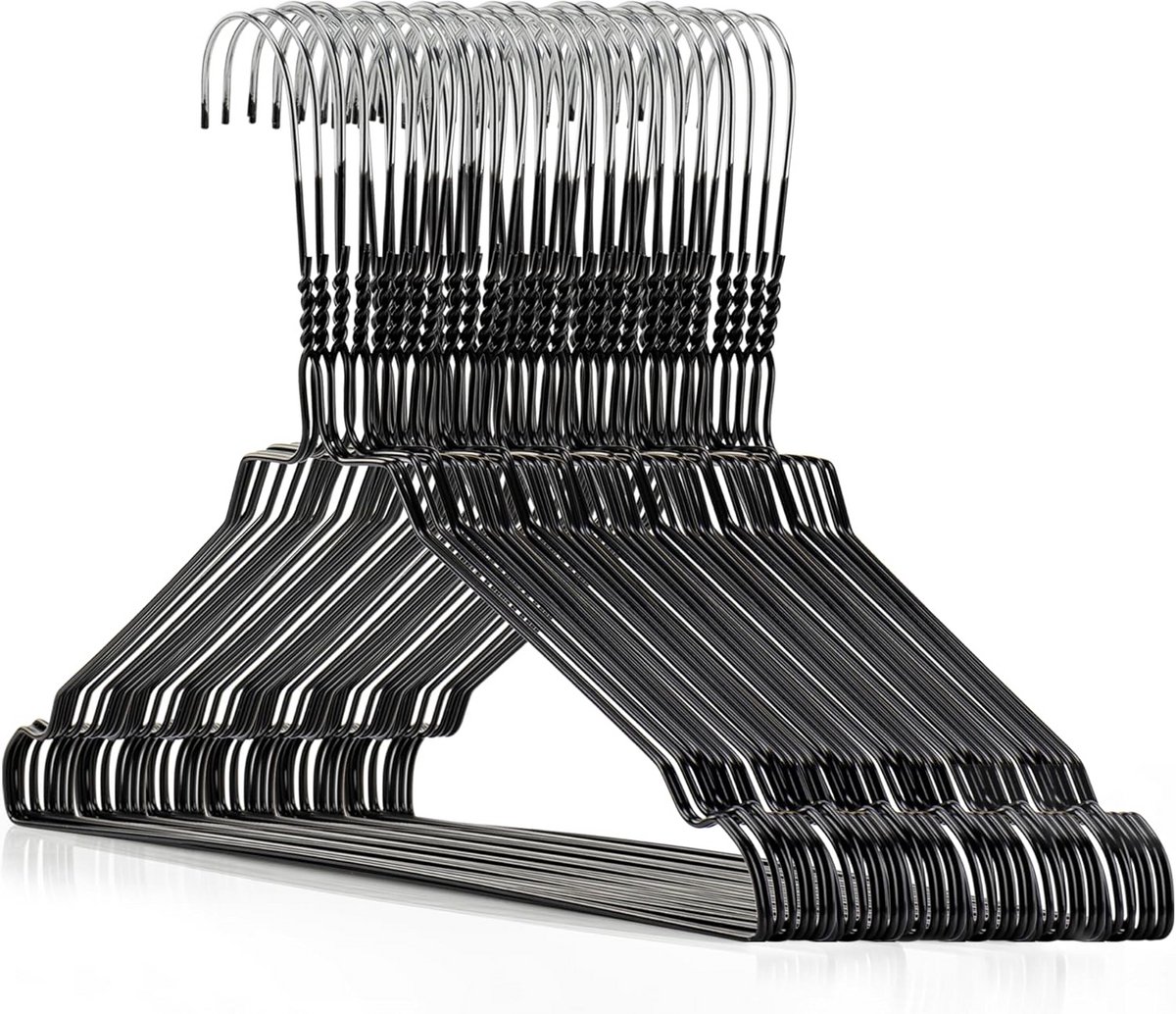 50 Gekleurde Metalen Kledinghangers 40 cm - Ruimtebesparend