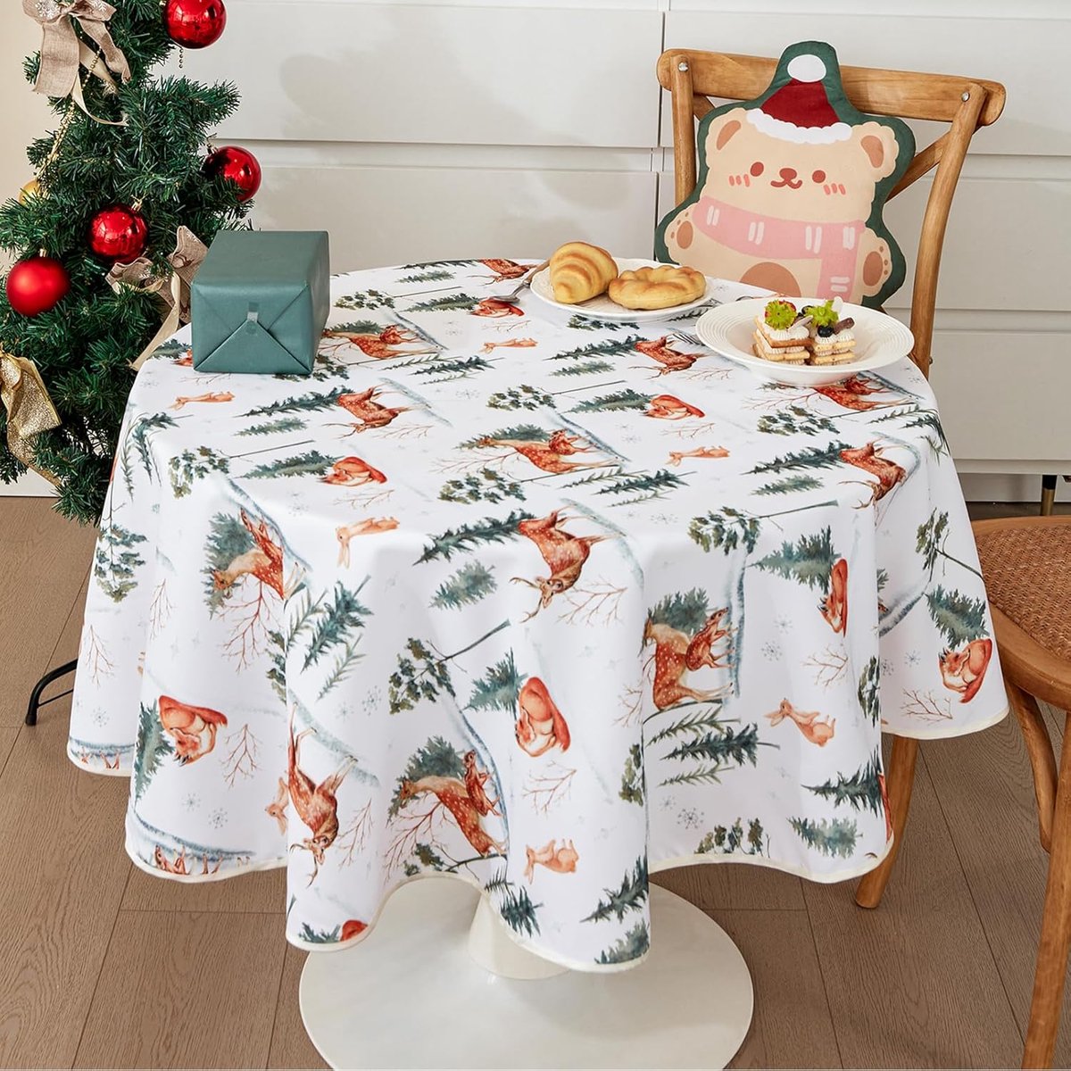 Kerst Tafelkleed Polyester Winterse Tafeldecoratie voor Feestdagen