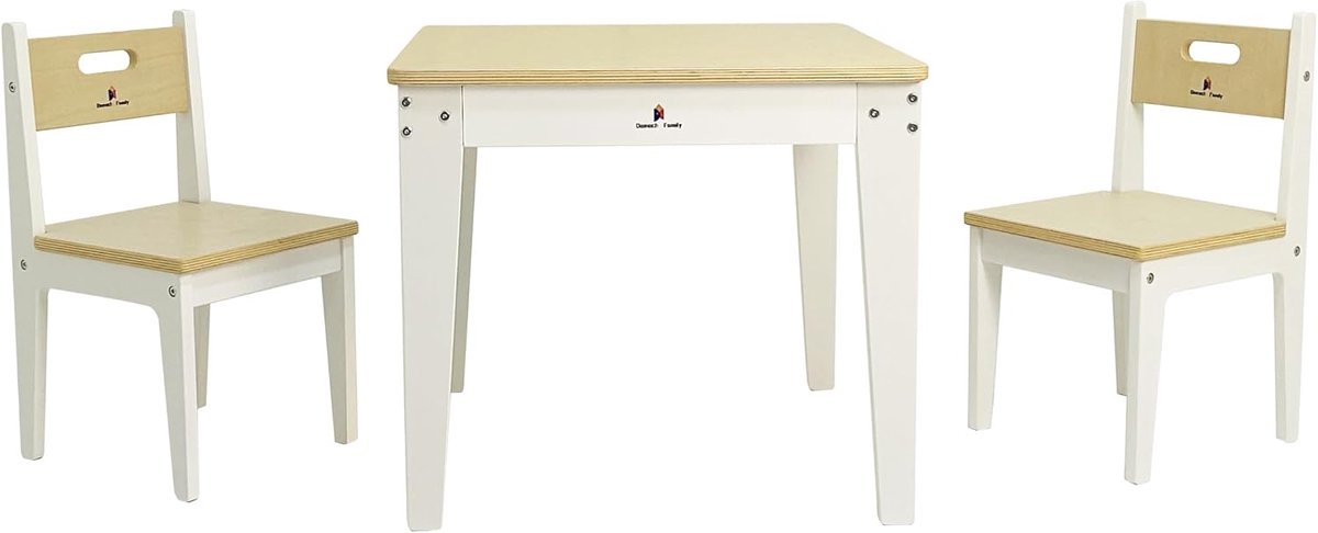 Houten Kindertafel met 2 Stoelen Set - Peuter en Kleuter Meubel voor Speelplezier en Leren