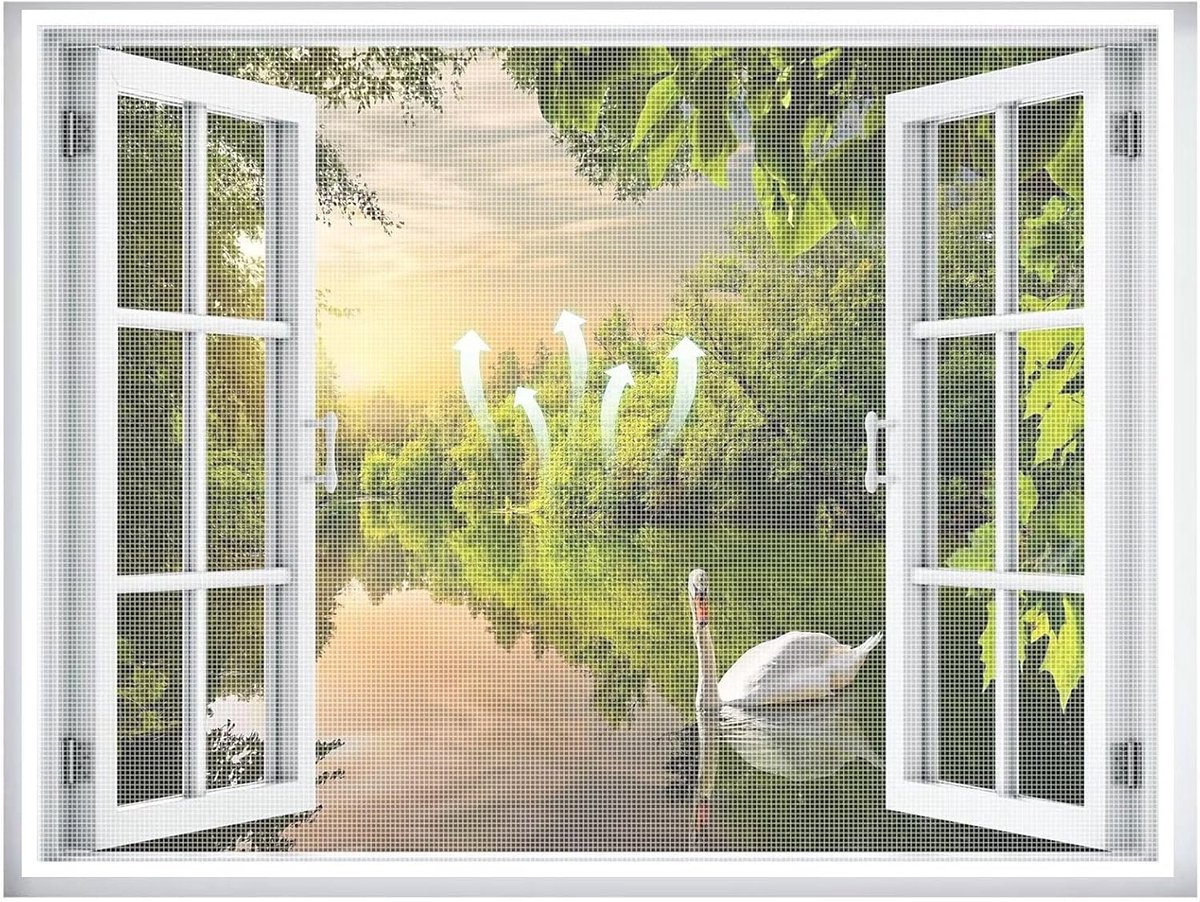 Insectenhor Raam - Horren Gaas - Frisse Lucht - Eenvoudige Installatie - 60x70cm - Wit