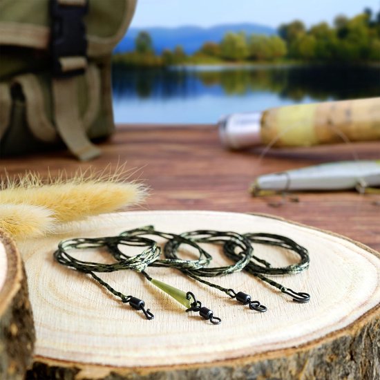 Loodkern Leaders - Karper voorlijnen - Karpervissen - Camouflagepatroon - 60 cm - Camouflage — afbeelding 2