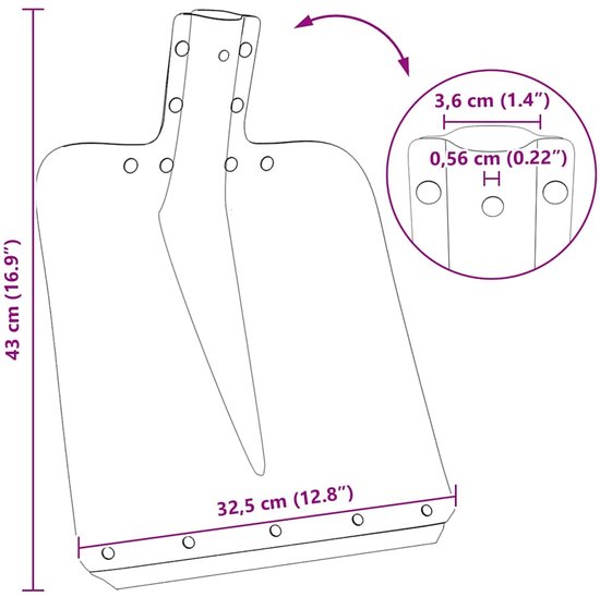 vidaXL - Schep - Hoofd - 4 - st - Zilver - 43 - x - 32,5 - cm - Aluminium — afbeelding 2