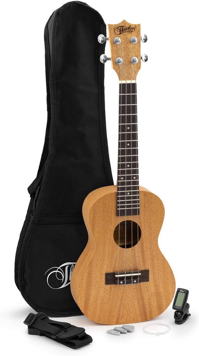 Concert Ukelele 23 Inch Mahoniehout Compleet Pakket met Tas en Stemapparaat