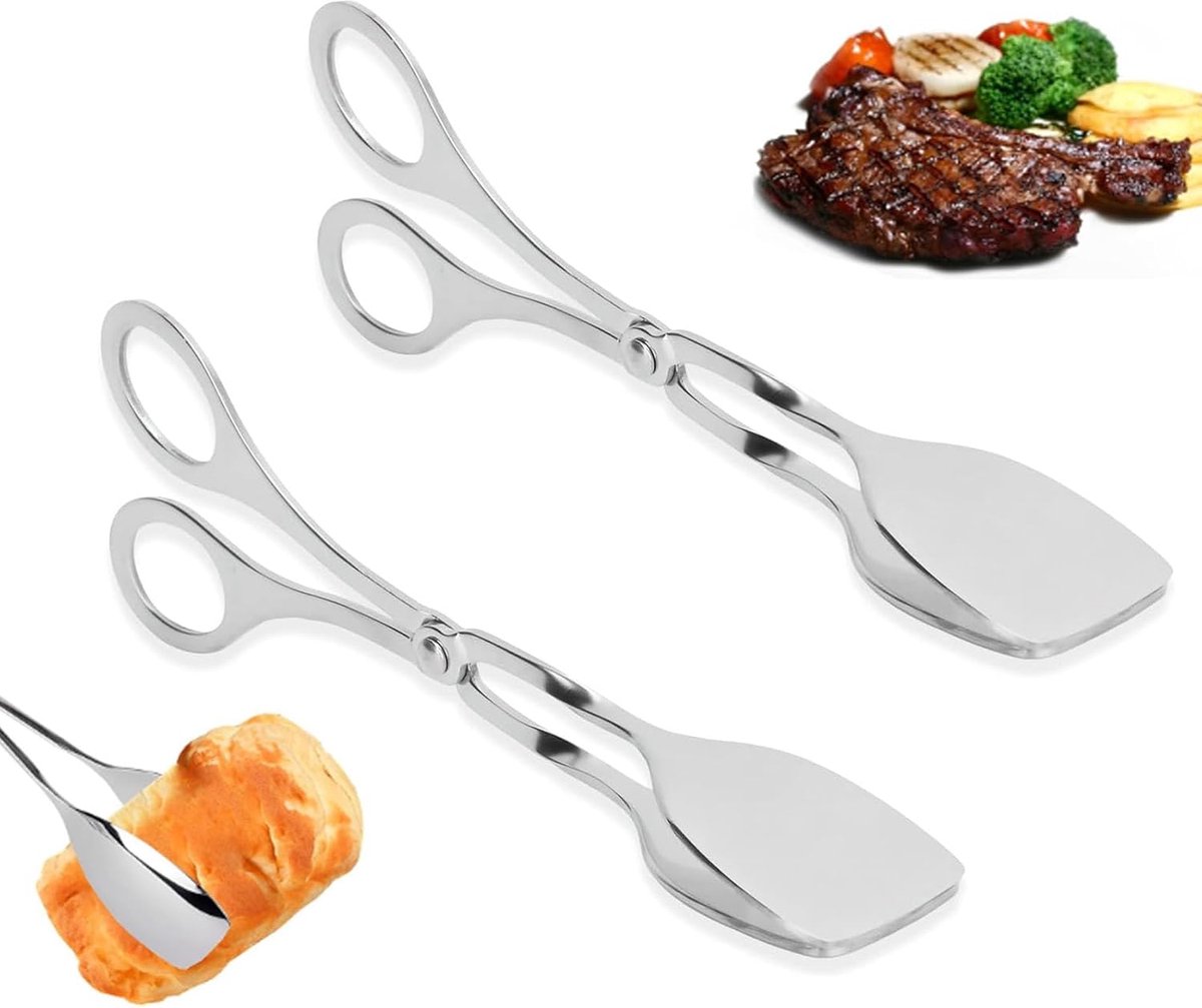 Set van 2 RVS Serveertangen voor Salade, Brood en Buffet