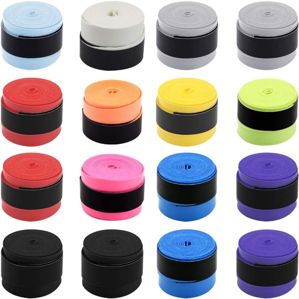Racket Overgrips - Antislip Grips - Sport Grip Verbetering - Super Absorberend Zweet - 16 Stuks - Veelkleurig