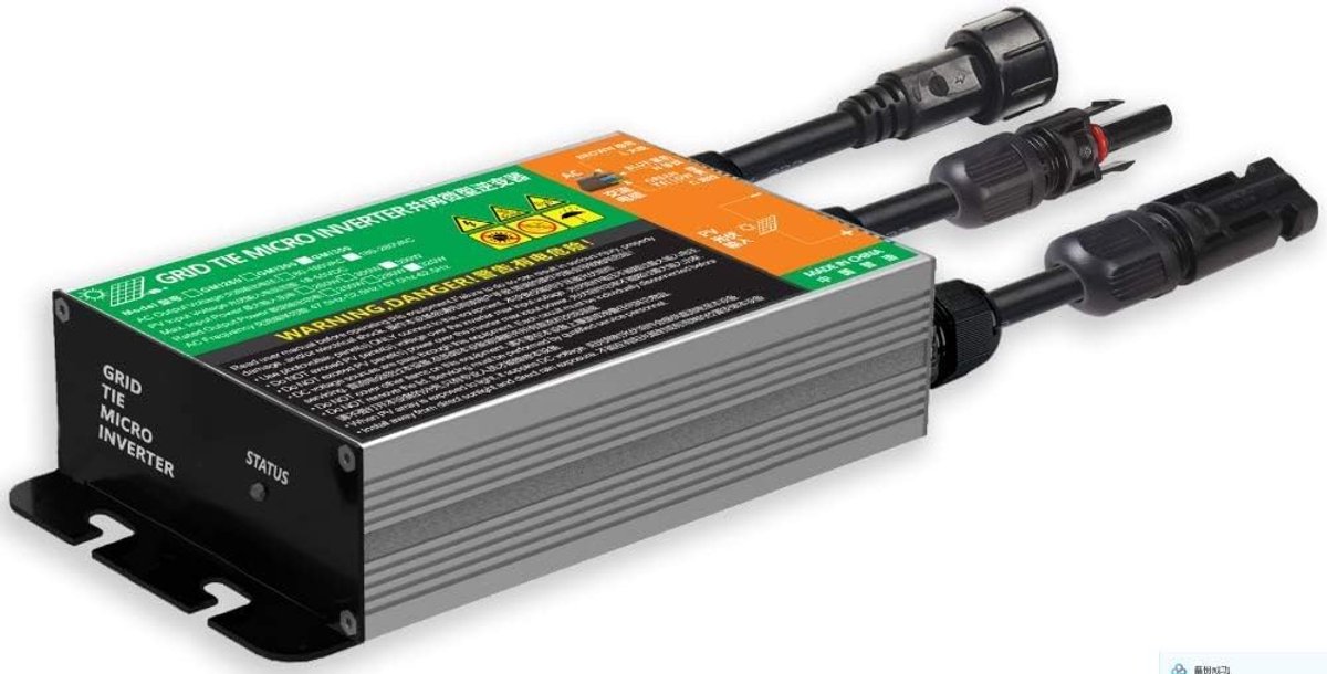 Micro-omvormer Zonne-energie - Netgekoppelde Omvormer - Zonnepanelen Aansluiten - MPPT Technologie - 20 x 8 x 4 cm - Zwart