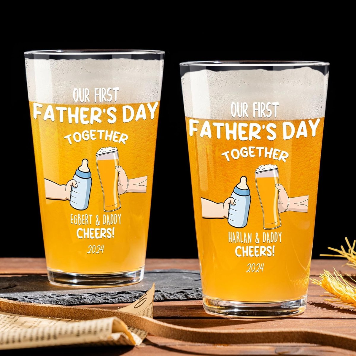 Gepersonaliseerd Bierglas als Cadeau voor Papa voor Vaderdag en Kerstmis
