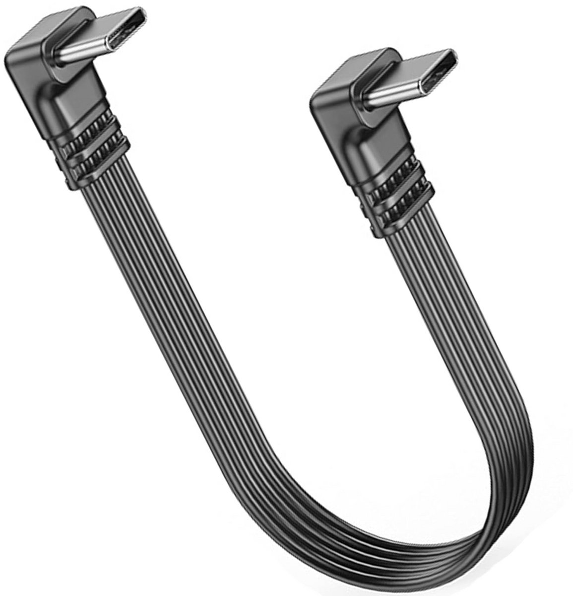 90 Graden Platte USB-C Kabel voor Snel Opladen en Data Overdracht