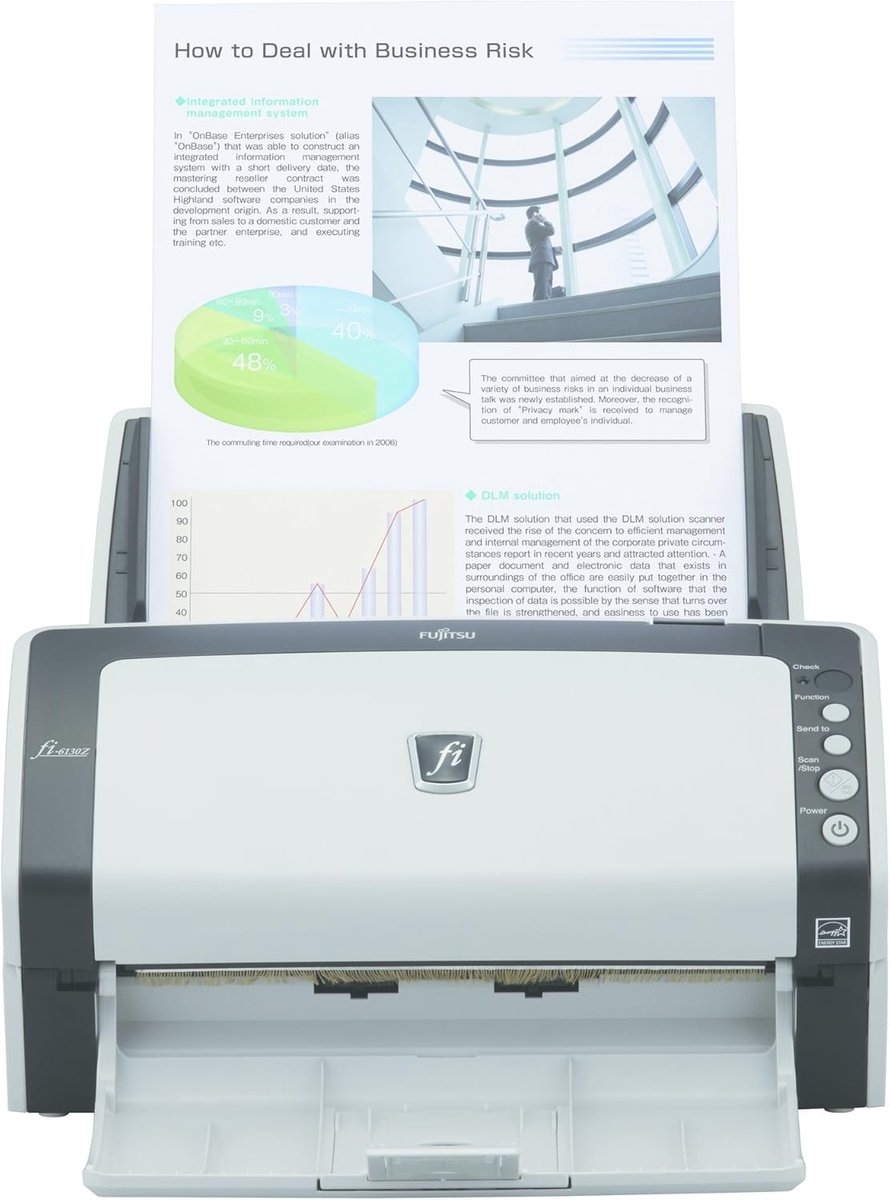 Documentenscanner - Documenten Scannen - Kantoor Werk - Automatische Documentinvoer - 30x16x15 cm - Zwart Wit thumbnail 2