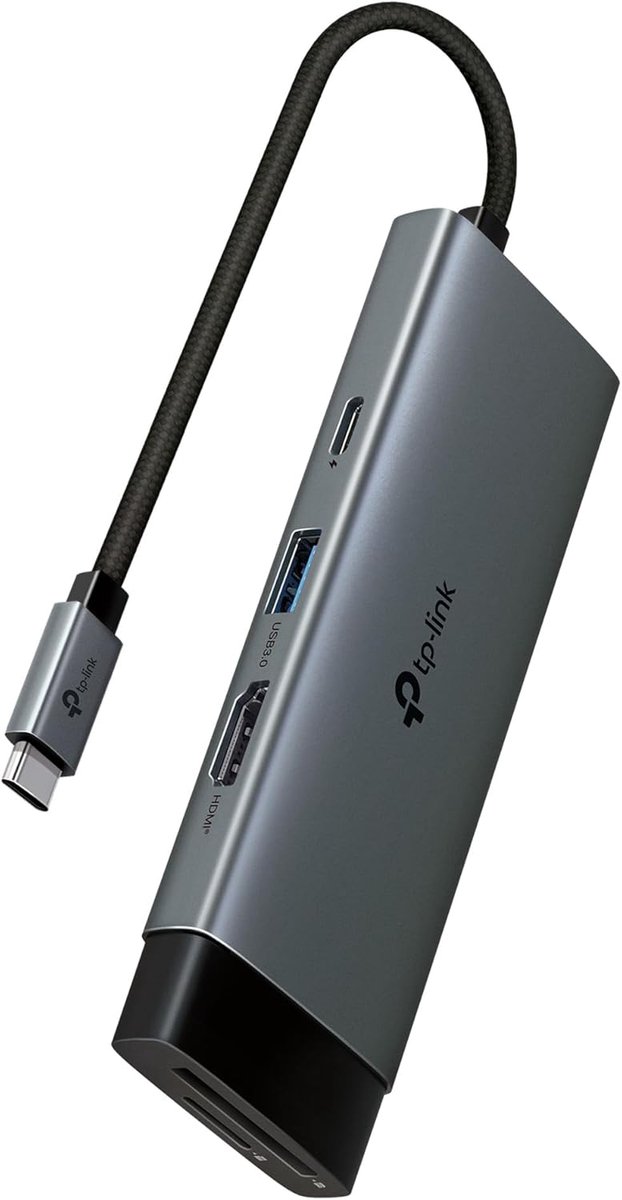 USB C Hub - Adapter Dock - Extra Poorten - 7 Poorten Aluminium - 12.7 cm - Grijs