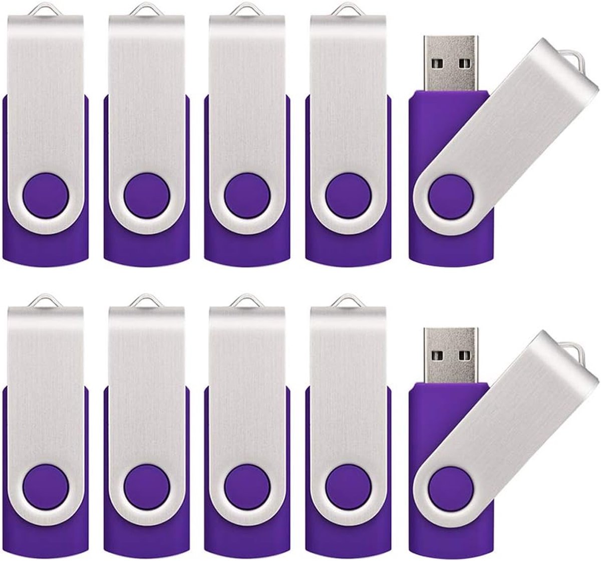 USB Flash Drives - Geheugensticks - Data Opslag - 10 Stuks - Compact Formaat - Paars
