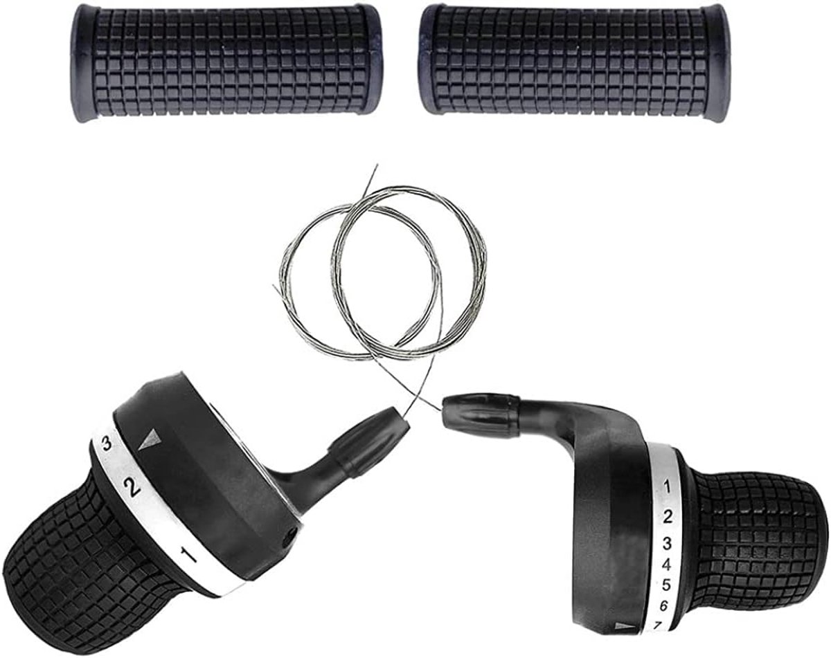 Set van 2 Twist Grip Shifters voor Fietsen met 21 Versnellingen en Antislip Handvatten