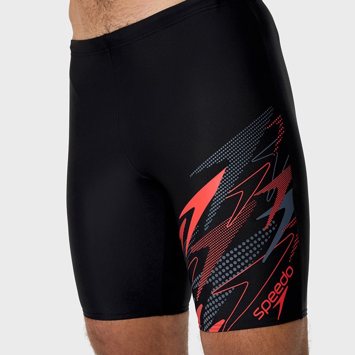 Speedo Medley Logo Jammer Heren Sportzwembroek - Zwart/Rood — afbeelding 8