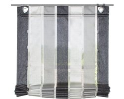 Rolgordijn stof - Decoratieve stof - Raamdecoratie - Zonder boren ophangen - 130 x 80 cm - Antraciet