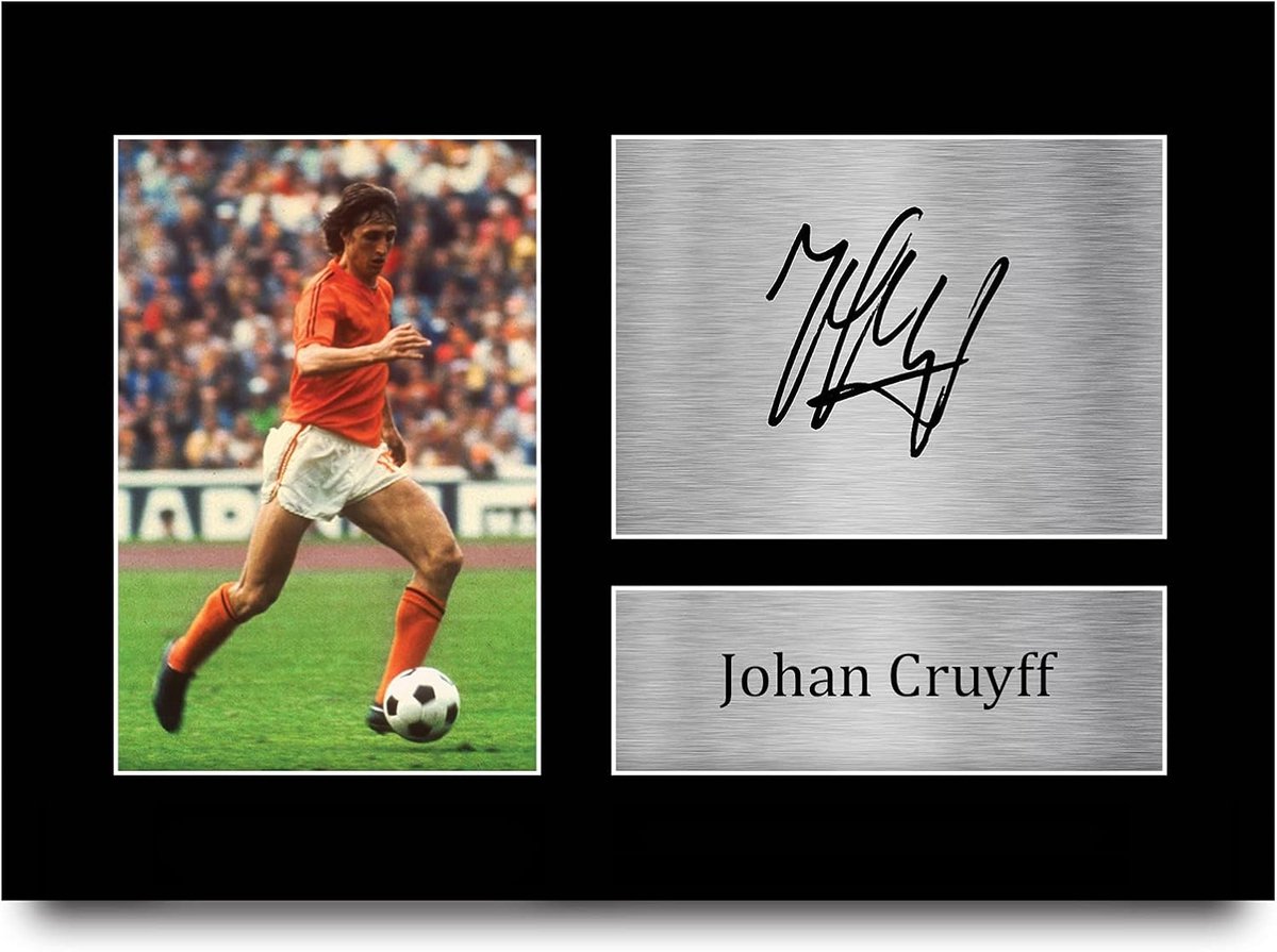 Gedrukte Gesigneerde A4 Foto Display Nederlandse Voetbal Legende