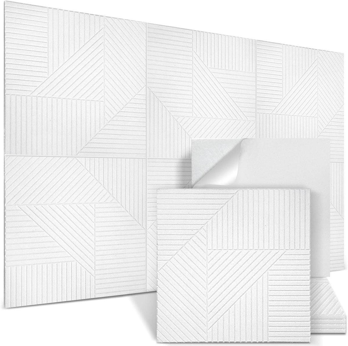 Akoestische Panelen - Geluidsisolatie Platen - Studio Geluid - Zelfklevend Hoge Dichtheid - 60x60x1.2cm - Wit