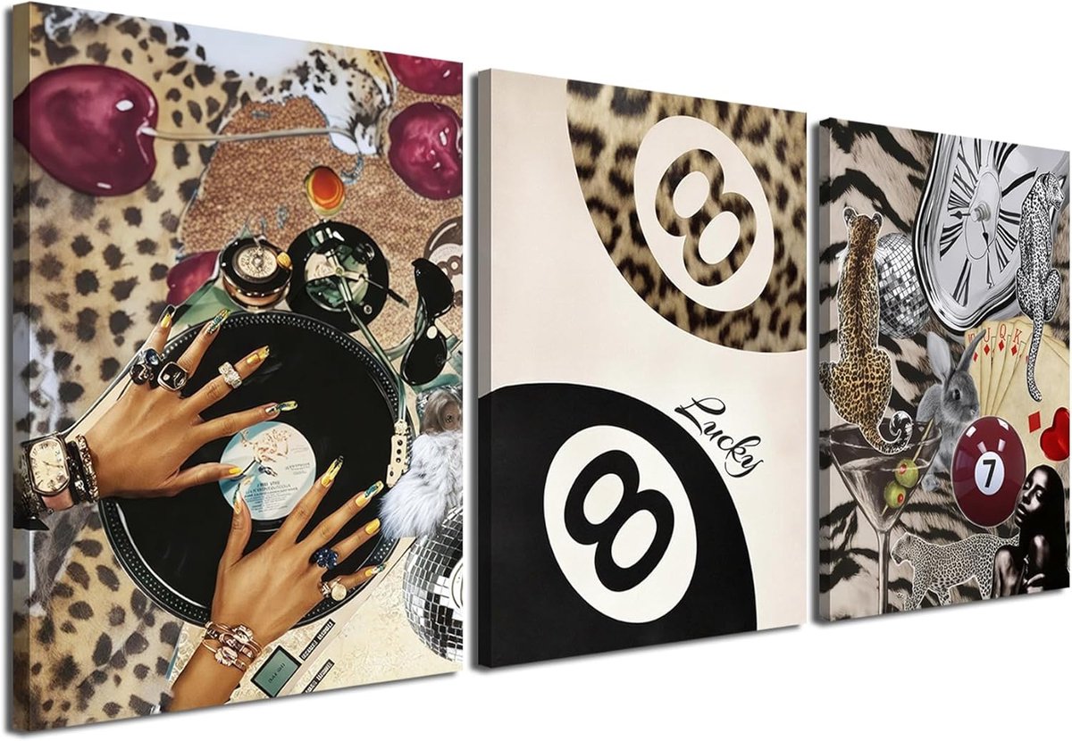 Set van 3 Luipaard en Cheetah Muurkunst Canvas Prints - Esthetische Decoratie voor Slaapkamer en Woonkamer