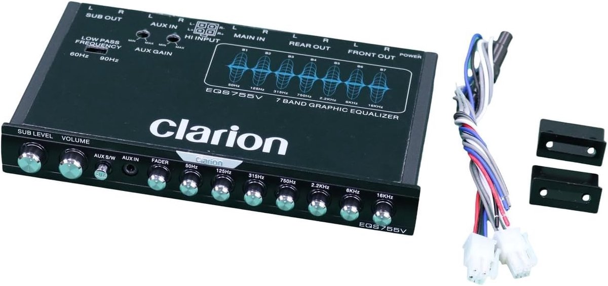 7-bands Grafische Auto Equalizer/Crossover met 1/2-DIN Formaat en Diverse Ingangen