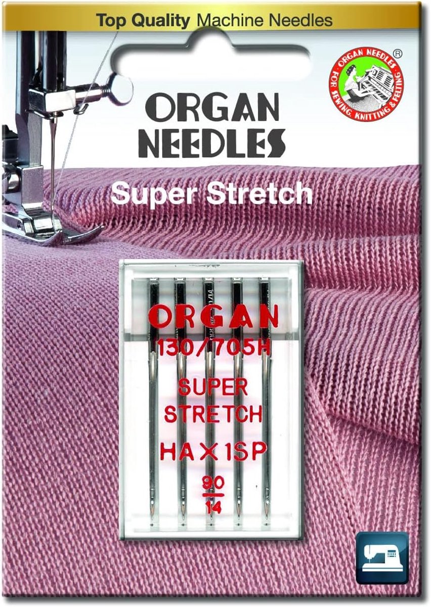 Naaimachinenaalden Super Stretch HAX1SP Maat 90/14 voor Huishoudelijke Machines