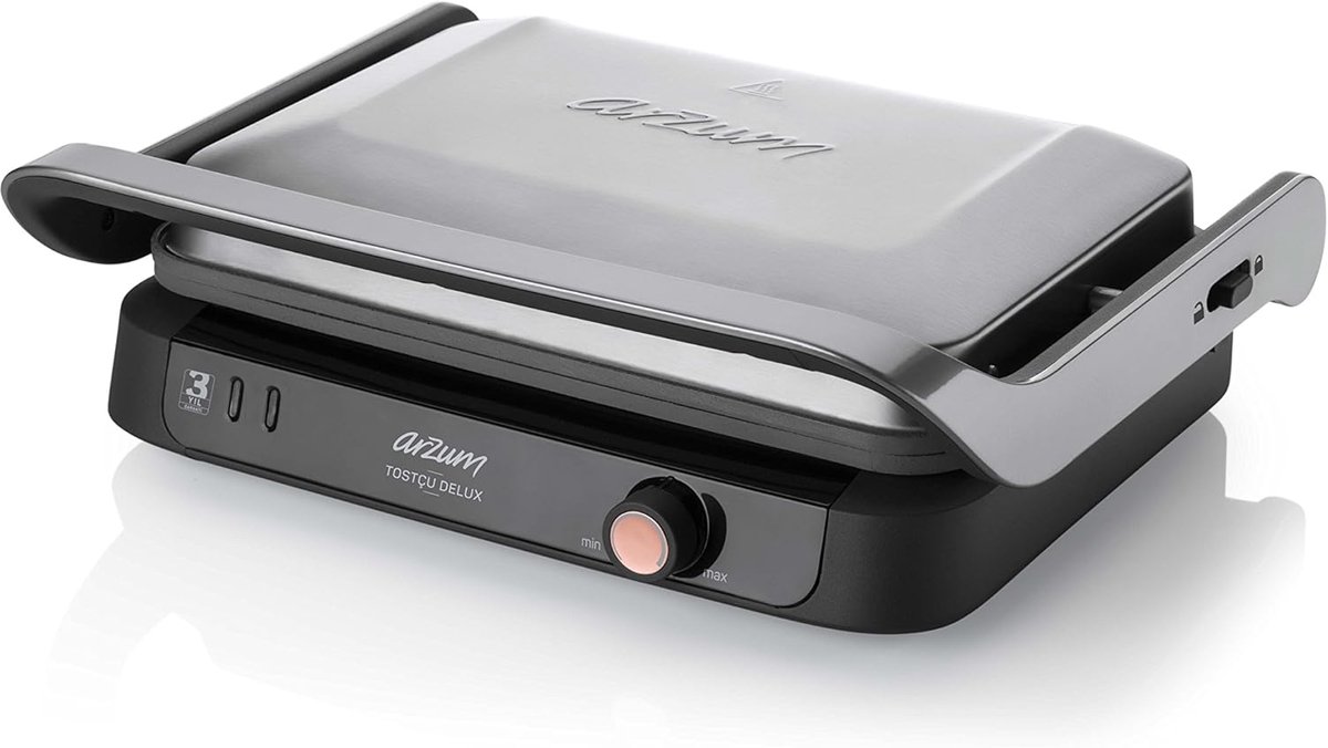 Contactgrill en Sandwichmaker met Omkeerbare Gietijzeren Platen
