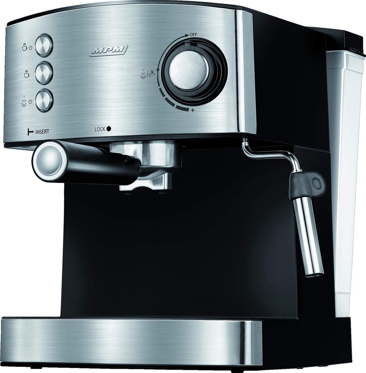 Espressomachine 20 Bar met Melkopschuimer en Kopjeswarmer - RVS Afwerking