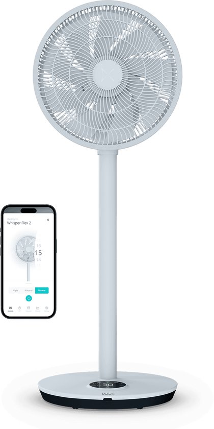 Duux Whisper Flex 2 - Smart Statiefventilator - Staande Ventilator Geruisloos - Ice Blue