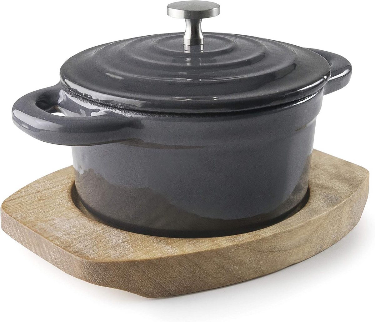 Ronde Steelpan met Deksel 10 cm Rood