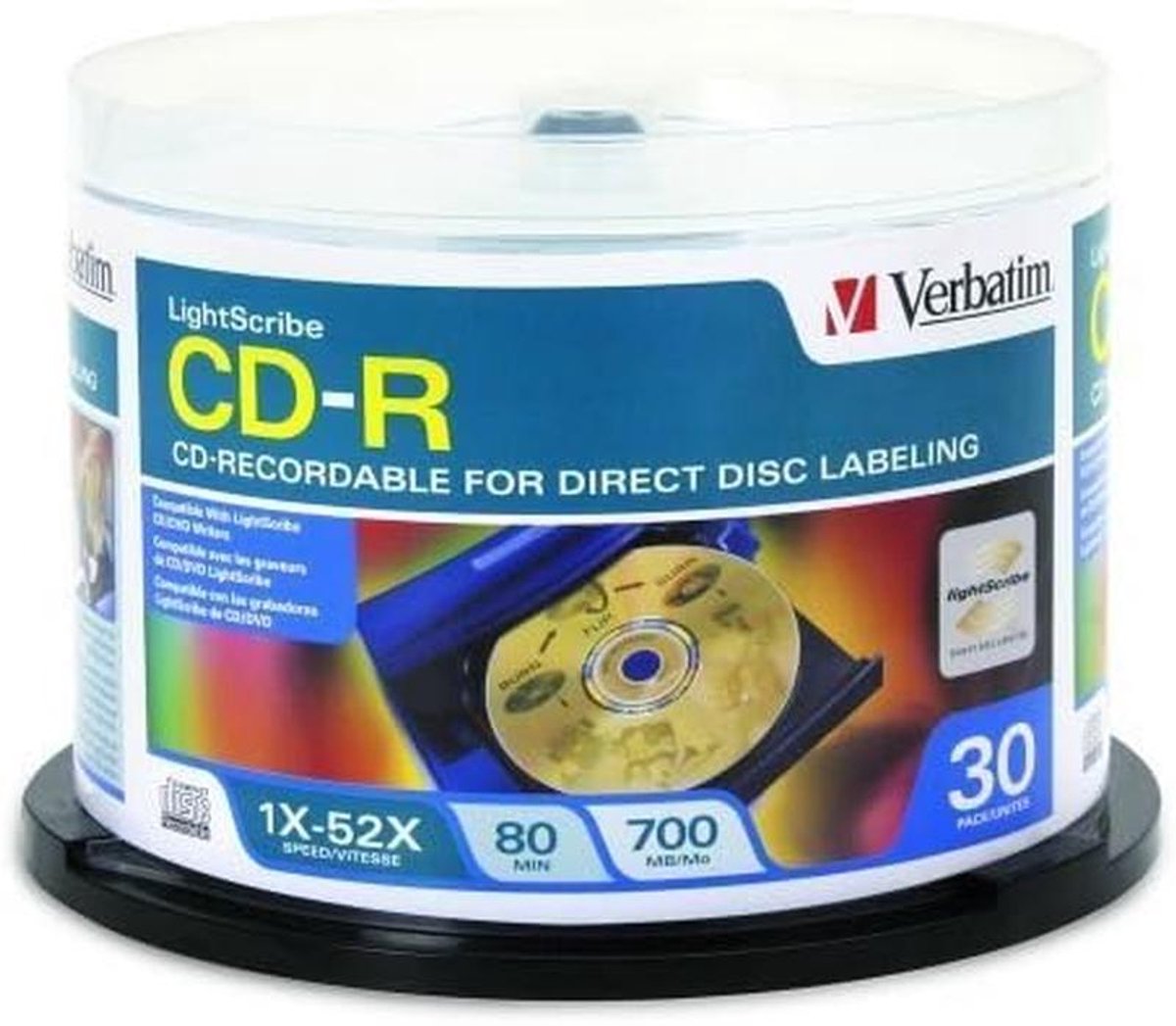 30x LightScribe CD-R Opname Media 700MB 80 Minuten 52x Snelheid Goud